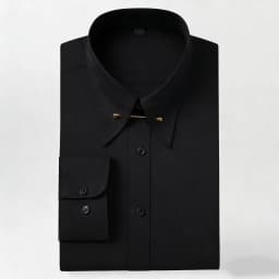Empire Collar French Cufflinks Embroidered Men's Long-Sleeve Shirt with Big Collar Pins Man Dress Shirt for Business Formal Wear