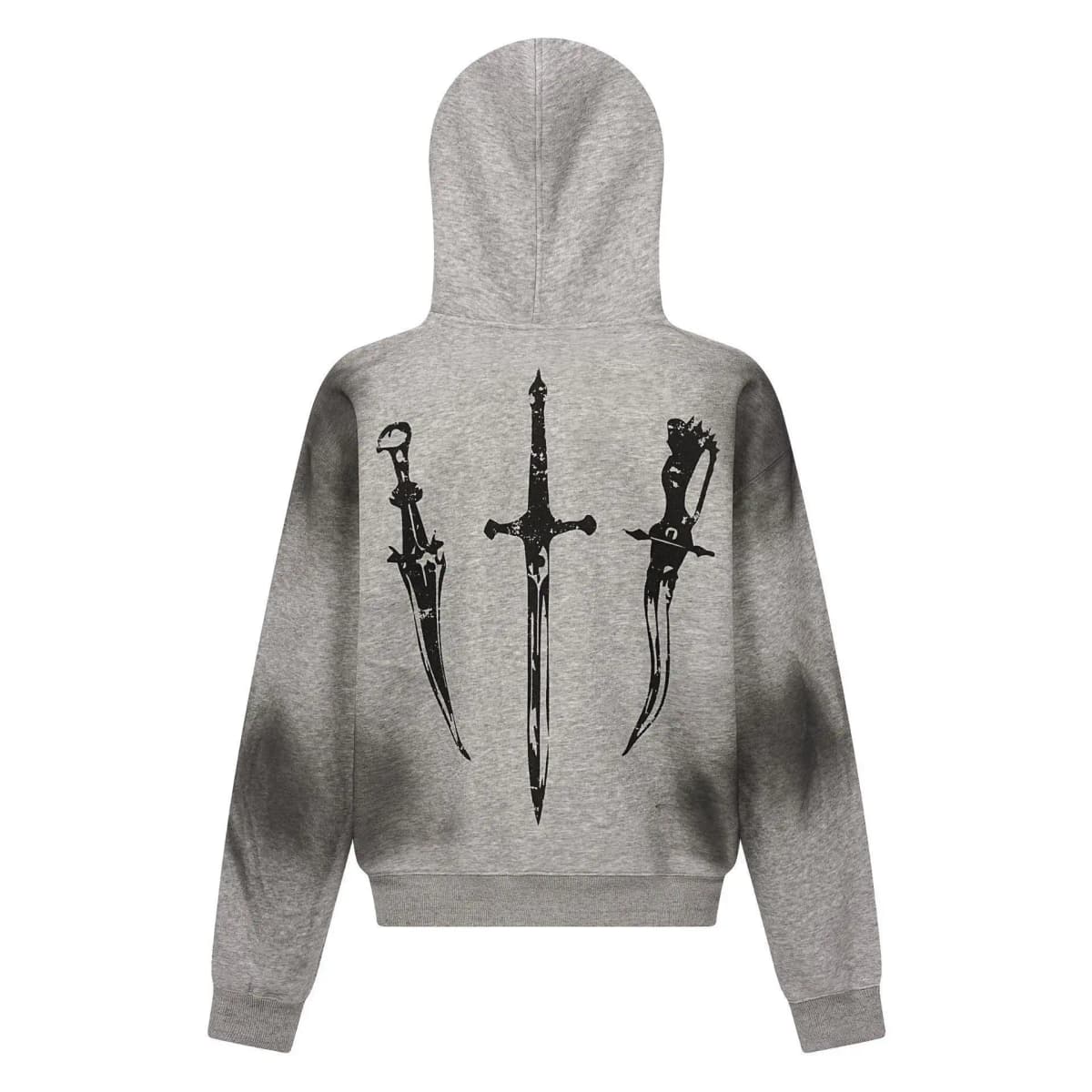 Personalized spray printed pattern hooded loose casual versatile couple style hoodie with frayed edges hat
