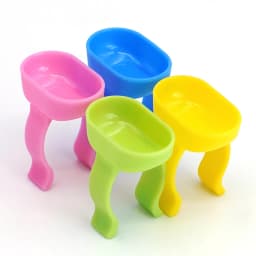 10pcs Dental Mixing Finger Ring Bowl Cup Plastic Silicone Holder Random Color Dappen Dish Prophy Paste Rings Handy Tool