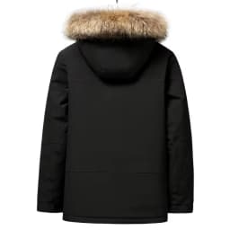 Mens Parka With Detachable Raccoon Fur Hood 90 Percent Duck Down Jacket For Men Heavy Duty Winter Coat Warm Workwear Parka