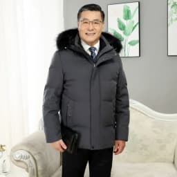 -30 Degree White Goose Down Jacket Parkas Men Windproof Fur Hooded Down Coats Fur Collar Hooded Thick Winter Jacket Padding