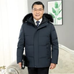 -30 Degree White Goose Down Jacket Parkas Men Windproof Fur Hooded Down Coats Fur Collar Hooded Thick Winter Jacket Padding