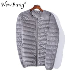 NewBang Ultra Light Down Jacket Men Zipper Single Breasted Portable O-Neck Spring Autumn Winter Without Collar Warm Liner