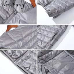 NewBang Ultra Light Down Jacket Men Zipper Single Breasted Portable O-Neck Spring Autumn Winter Without Collar Warm Liner