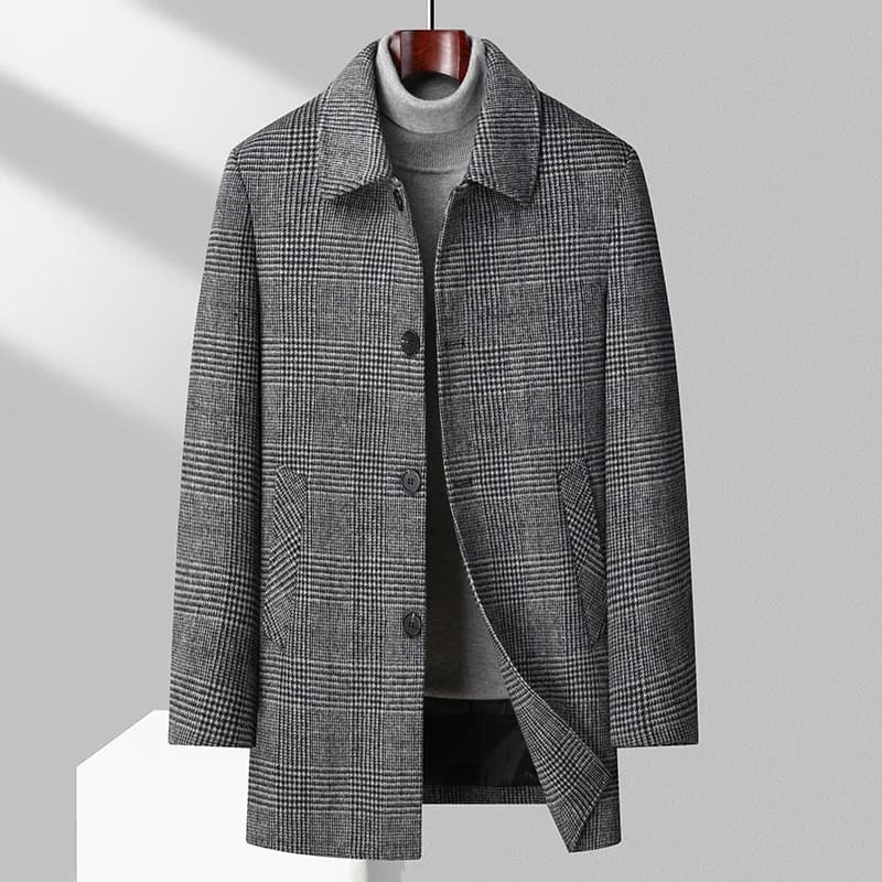 2026 new arrival winter removable down liner wool coat,mens fashion thicken warm parkas trench coat casual woolen jackets men