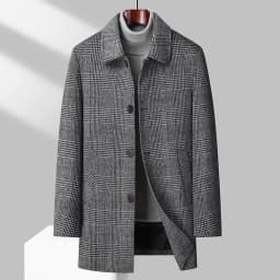 2026 new arrival winter removable down liner wool coat,mens fashion thicken warm parkas trench coat casual woolen jackets men
