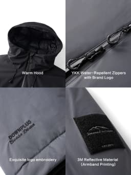 SIMWOOD 2026 Winter New 90% White Goose Down Coats Men Warm Hooded Water Repellent High Quality Jackets