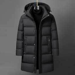 Canada Fashion Winter Jacket for Men Down Coat Parka Men's White Goose Down Jacket Collar Hooded Warm Thick Long Padding M-4XL