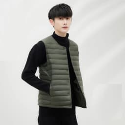 NewBang Men Down Vest Ultra Light Down Vest Portable V-neck Sleeveless Coat Man Winter Without Collar Warm Liner