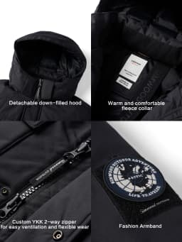 SIMWOOD 2026 Spring Winter New 90% White Goose Down Coats Men Warm Hooded Outdoor Water-repellent Quality Jackets