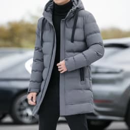 Male Winter Warm Long Outwear Hooded Thicken Mid-length Hooded For Men Warm Coat New Winter Puffer Jacket Fashion Parka Overcoat