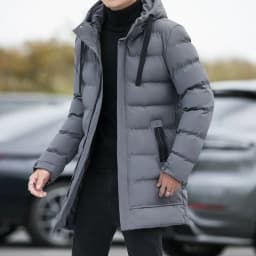 Male Winter Warm Long Outwear Hooded Thicken Mid-length Hooded For Men Warm Coat New Winter Puffer Jacket Fashion Parka Overcoat