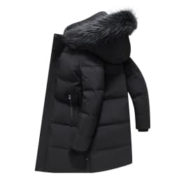 Canada Fashion Winter Jacket Men Down Coat Parka Men's White Goose Down Jackets Fur Collar Hooded Warm Thick Long Padding HWY287
