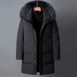 Canada Fashion Winter Jacket Men Down Coat Parka Men's White Goose Down Jackets Fur Collar Hooded Warm Thick Long Padding HWY287