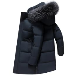 Canada Fashion Winter Jacket Men Down Coat Parka Men's White Goose Down Jackets Fur Collar Hooded Warm Thick Long Padding HWY287