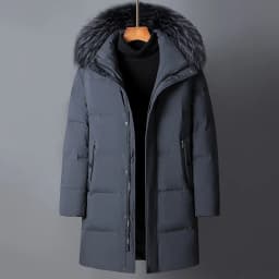 Canada Fashion Winter Jacket Men Down Coat Parka Men's White Goose Down Jackets Fur Collar Hooded Warm Thick Long Padding HWY287