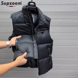 Supzoom 2025 Top Fashion New Arrival Stand Collar Autumn And Winter For Men And Women Warm Thickened Down Vest