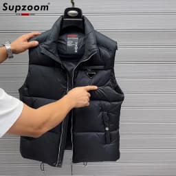 Supzoom 2025 Top Fashion New Arrival Stand Collar Autumn And Winter For Men And Women Warm Thickened Down Vest