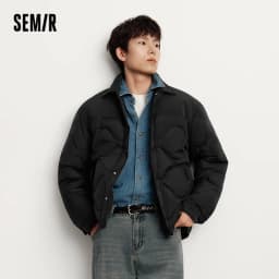 Semir Down Jacket Men Winter 80% Down Fill Three-Resistant Shirt-Style Liner 2026 New Patchwork Fashion Outerwear Men's Wear