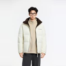 Metersbonwe Men's Winter Puffer Jacket Short Thickened down Coat Stand Collar Outdoor Elastic Cuffs Duck down Filling Trendy