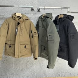 Men's Outdoor Winter Jacket Thickened Cotton Padded Coat Windproof Warm Hooded Workwear Long Zipper Closure  Color