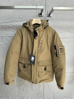 Men's Outdoor Winter Jacket Thickened Cotton Padded Coat Windproof Warm Hooded Workwear Long Zipper Closure  Color