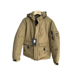 Men's Outdoor Winter Jacket Thickened Cotton Padded Coat Windproof Warm Hooded Workwear Long Zipper Closure  Color