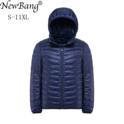 NewBang 11XL 10XL Large Size Down Coats Male Ultra Light Down Jacket Men Windbreaker Feather Lightweigt Hooded Winter Parka