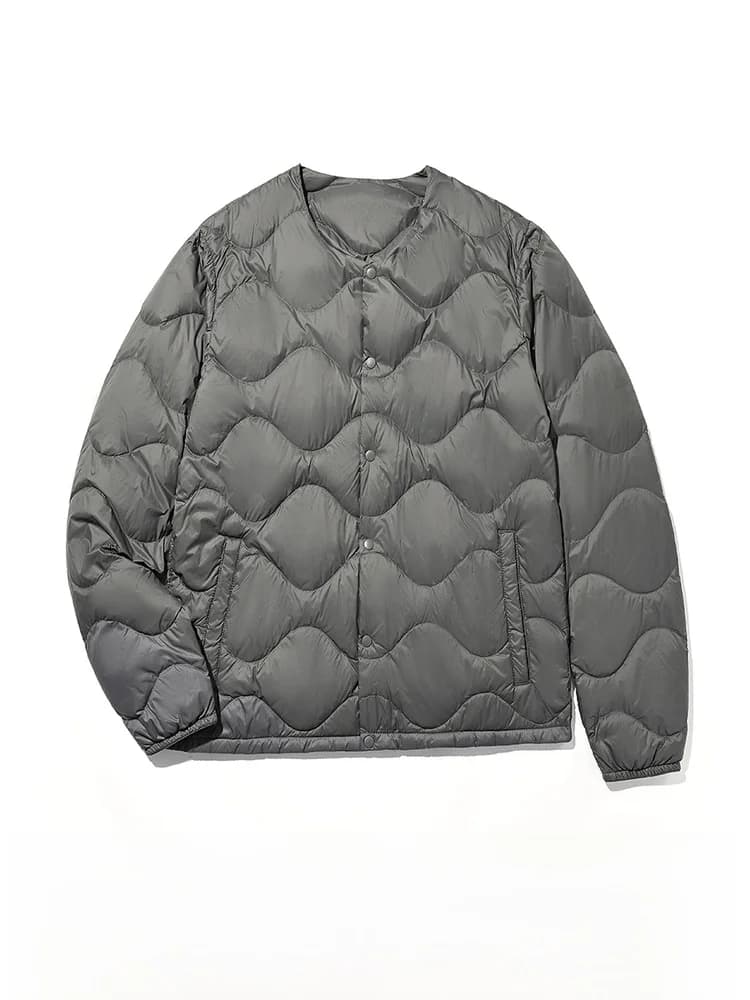 Ultra-Thin down Jacket Men's round Neck Lightweight Padded Vest plus Size Elderly Dad Casual Style Warmth Fashion Outerwear