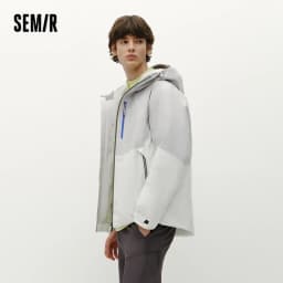 Semir Men Down Jacket 90 Percent Down Fill Rain Resistant Breathable Abrasion Resistant Outdoor Color Block Hooded 2026 New