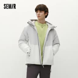 Semir Men Down Jacket 90 Percent Down Fill Rain Resistant Breathable Abrasion Resistant Outdoor Color Block Hooded 2026 New