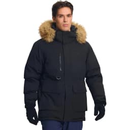 Pioneer Camp Men's Winter Coat Down Parka Jacket Men Heavyweight Thicken Insulated Puffer Jacket with Removable Faux Fur Hood