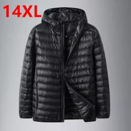 14XL big size light hooded men's down jacket  large size coat man puffer plus size winter jacket men  12XL 11XL 10XL