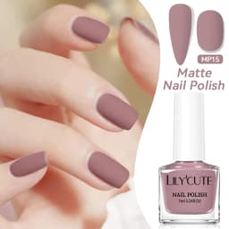 LILYCUTE 7ml 28 Colors Matte Nail Polish Pink Coffee Brown Air Dry No Need Cure Nail Art DIY At Home Manicure Design