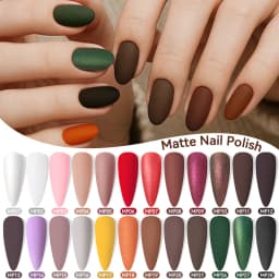 LILYCUTE 7ml 28 Colors Matte Nail Polish Pink Coffee Brown Air Dry No Need Cure Nail Art DIY At Home Manicure Design