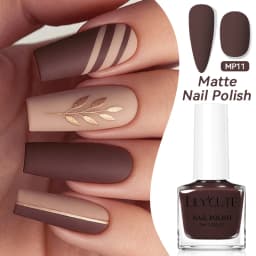 LILYCUTE 7ml 28 Colors Matte Nail Polish Pink Coffee Brown Air Dry No Need Cure Nail Art DIY At Home Manicure Design