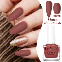 LILYCUTE 7ml 28 Colors Matte Nail Polish Pink Coffee Brown Air Dry No Need Cure Nail Art DIY At Home Manicure Design