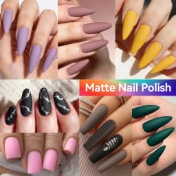 LILYCUTE 7ml 28 Colors Matte Nail Polish Pink Coffee Brown Air Dry No Need Cure Nail Art DIY At Home Manicure Design