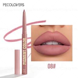 Matte Lip Liner Pencil, Waterproof Sweatproof Long-Lasting, Smooth Pigmented, Twist-Up, for Lip Shaping, Beginner-Friendly