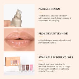 Summer Butter Mini Lip Balm Travel Kit Buttery Moisturizing Tinted Lip Balm Watery Multi-color Lipstick For All Skin Types