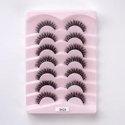 7pairs Natural Russian Strip Lashes Fluffy Mink Lashes 3D False Eyelashes Fluffy Volume Eyelashes Fake Eyelash Extension Make Up