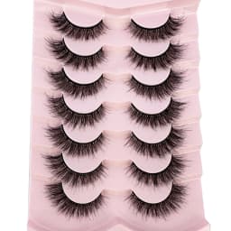 7pairs Natural Russian Strip Lashes Fluffy Mink Lashes 3D False Eyelashes Fluffy Volume Eyelashes Fake Eyelash Extension Make Up