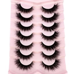 7pairs Natural Russian Strip Lashes Fluffy Mink Lashes 3D False Eyelashes Fluffy Volume Eyelashes Fake Eyelash Extension Make Up