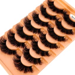 7pairs Natural Russian Strip Lashes Fluffy Mink Lashes 3D False Eyelashes Fluffy Volume Eyelashes Fake Eyelash Extension Make Up