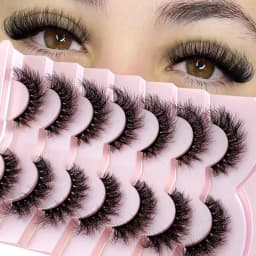 7pairs Natural Russian Strip Lashes Fluffy Mink Lashes 3D False Eyelashes Fluffy Volume Eyelashes Fake Eyelash Extension Make Up