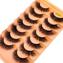 7pairs Natural Russian Strip Lashes Fluffy Mink Lashes 3D False Eyelashes Fluffy Volume Eyelashes Fake Eyelash Extension Make Up