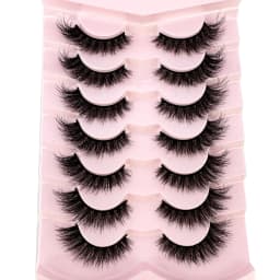 7pairs Natural Russian Strip Lashes Fluffy Mink Lashes 3D False Eyelashes Fluffy Volume Eyelashes Fake Eyelash Extension Make Up