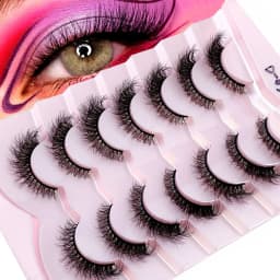 7pairs Natural Russian Strip Lashes Fluffy Mink Lashes 3D False Eyelashes Fluffy Volume Eyelashes Fake Eyelash Extension Make Up