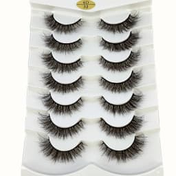 7pairs Natural Russian Strip Lashes Fluffy Mink Lashes 3D False Eyelashes Fluffy Volume Eyelashes Fake Eyelash Extension Make Up