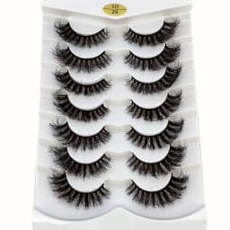 7pairs Natural Russian Strip Lashes Fluffy Mink Lashes 3D False Eyelashes Fluffy Volume Eyelashes Fake Eyelash Extension Make Up